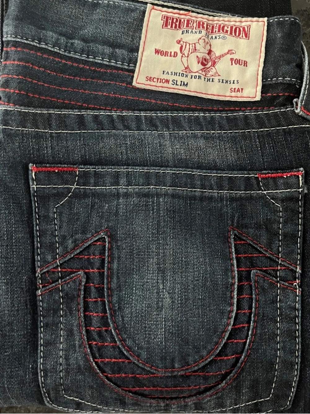 True Religion Slim Section Straight Leg Jeans Size 33 Inseam 33”